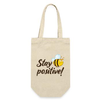 Stay Positive Grumpy Bee Humor Outfit - Geschenkbeutel für Flaschen - Natur - Vorne