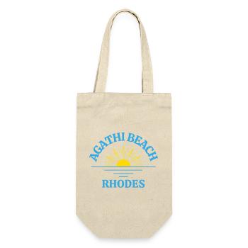 Agathi Beach Rhodes Sonnenaufgang - Geschenkbeutel für Flaschen - Natur - Vorne