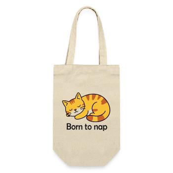 Born to Nap Cat Sleep Design - Gift Bag for Bottles - nature - Front