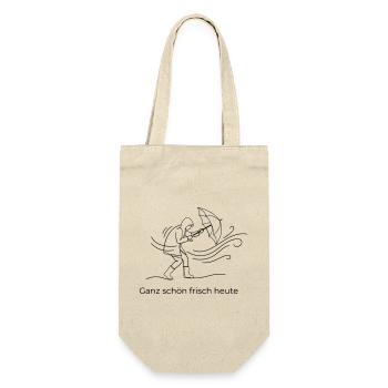 Ganz schön frisch heute – Lustig Norddeutsch - Geschenkbeutel für Flaschen - Natur - Vorne