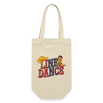 Line Dance Western Illustration - Geschenkbeutel für Flaschen - Natur - Vorne