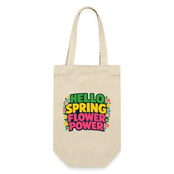 Hello Spring Flower Power Spring Saying - Gift Bag for Bottles - nature - Front