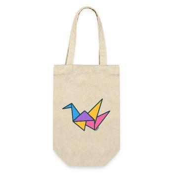 Géométrie colorée de grue origami - Sac à bouteille - nature - Devant