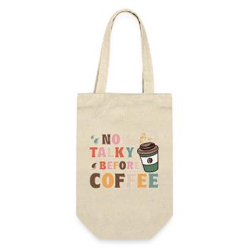No Talky Before Coffee Funny Tee Sarcastic T-Shirt - Geschenkbeutel für Flaschen - Natur - Vorne