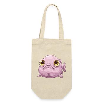 Süßer Blobfisch – Kawaii Cartoon mit großen Augen - Geschenkbeutel für Flaschen - Natur - Vorne