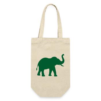 Elephant silhouette in green - Gift Bag for Bottles - nature - Front