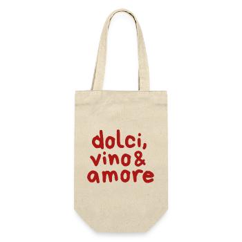 Dolci Vino Amore  - Geschenkbeutel für Flaschen - Natur - Vorne