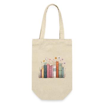 Livres avec des fleurs - Sac à bouteille - nature - Devant