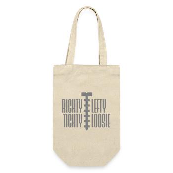 Logo DIY Drôle à droite Tighty Tighty Lefty - Sac à bouteille - nature - Devant