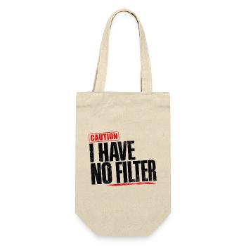 Caution I Have No Filter Sarcasm Irony Humor - Gift Bag for Bottles - nature - Front