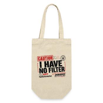 Caution I Have No Filter Sarcasm Irony Humor - Gift Bag for Bottles - nature - Front