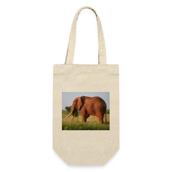 Elefant auf Savanne - Geschenkbeutel für Flaschen - Natur - Vorne