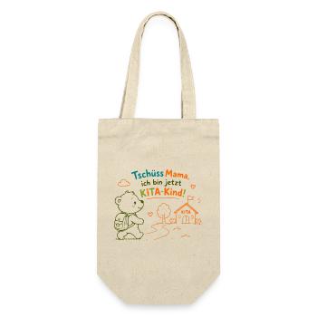 KitaKind Abschied von Mama - Geschenkbeutel für Flaschen - Natur - Vorne