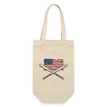USA Flag Baseball - Gift Bag for Bottles - nature - Front
