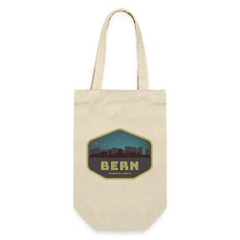 Bern Switzerland Skyline Badge Night - Gift Bag for Bottles - nature - Front