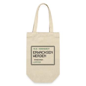Neue Nebenquest Erwachsen werden - Pixel Retro - Geschenkbeutel für Flaschen - Natur - Vorne