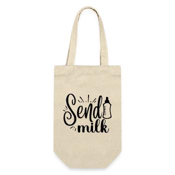 Send Milk. Lustiges Mutter Design. - Geschenkbeutel für Flaschen - Natur - Vorne