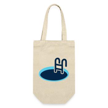 Eisbad Pool Schwimm Logo - Geschenkbeutel für Flaschen - Natur - Vorne