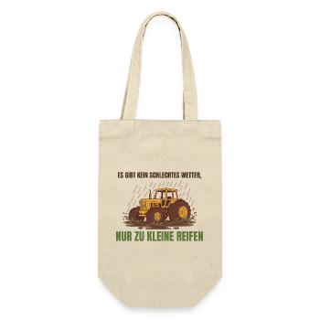 Kein schlechtes Wetter, nur kleine Reifen - Geschenkbeutel für Flaschen - Natur - Vorne