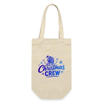Christmas Crew Schneemann - Geschenkbeutel für Flaschen - Natur - Vorne