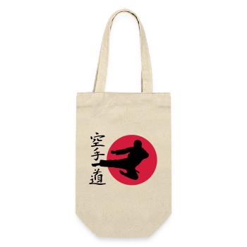 Karate Yokotobigeri - Geschenkbeutel für Flaschen - Natur - Vorne
