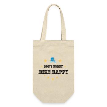 Don't worry bike happy - Geschenkbeutel für Flaschen - Natur - Vorne