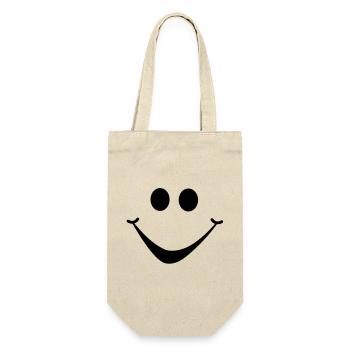 smiley1 - Geschenkbeutel für Flaschen - Natur - Vorne
