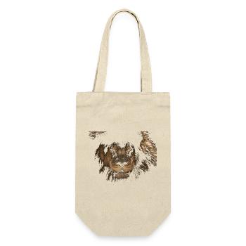 Lion deep black parts, for darkblack textiles - Gift Bag for Bottles - nature - Front
