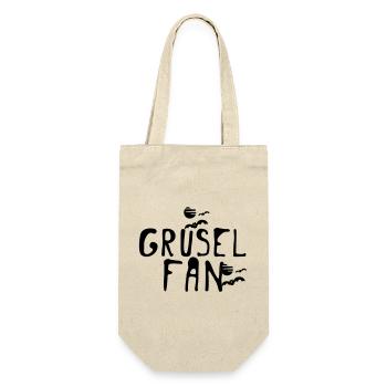 Grusel Fan Halloween Herbst Fun Spruch Geschenk - Geschenkbeutel für Flaschen - Natur - Vorne