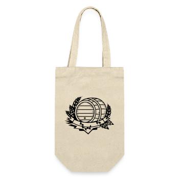 beer barrel with hops and ears of wheat - Gift Bag for Bottles - nature - Front