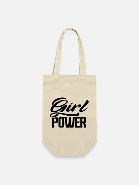 girlpower - Geschenkbeutel für Flaschen - Natur