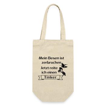 Mein Besen ist zerbrochen - Tinker - Geschenkbeutel für Flaschen - Natur - Vorne