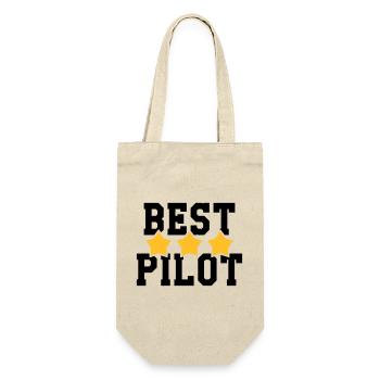 Best Pilot - Geschenkbeutel für Flaschen - Natur - Vorne
