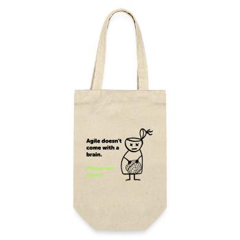 Agile doesn't come with a brain - please use yours - Geschenkbeutel für Flaschen - Natur - Vorne
