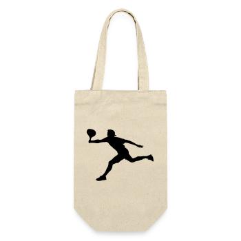 Tennisspieler in Aktion Spieler Schattenbild - Geschenkbeutel für Flaschen - Natur - Vorne