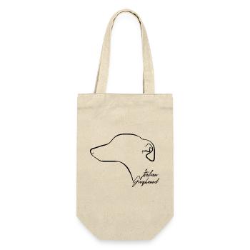 ITALIAN GREYHOUND Profil Windhunde Wilsigns Hunde - Geschenkbeutel für Flaschen - Natur - Vorne