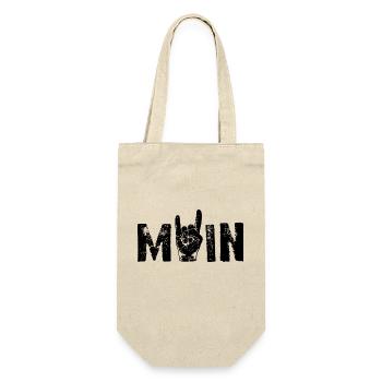 MOIN Rock 'n' Roll Gruß Norden - Geschenkbeutel für Flaschen - Natur - Vorne