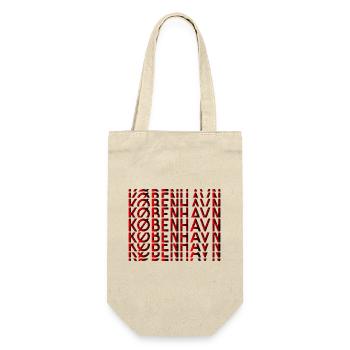Kopenhagen Neon Typografie Muster - Geschenkbeutel für Flaschen - Natur - Vorne