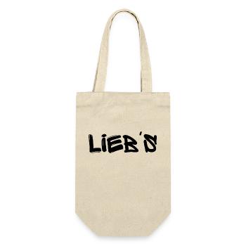 Lieb's - Cooles Design für Liebe und Valentinstag - Geschenkbeutel für Flaschen - Natur - Vorne