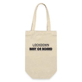 Schwangerschaft Babyparty Babyshower Boy Girl - Geschenkbeutel für Flaschen - Natur - Vorne