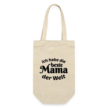 Ich habe die beste Mama der Welt - Geschenkbeutel für Flaschen - Natur - Vorne