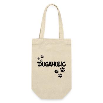 Dogaholic pour les amoureux des chiens. Amour de chien * - Sac à bouteille - nature - Devant