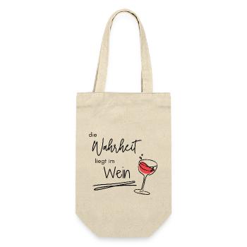 Die Warheit liegt im Wein - Weinliebhaber - Geschenkbeutel für Flaschen - Natur - Vorne