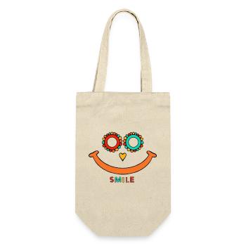 Smile - Geschenkbeutel für Flaschen - Natur - Vorne