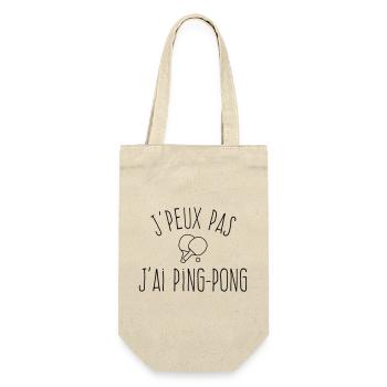 J'peux pas j'ai ping-pong - Humour pongiste - Sac à bouteille - nature - Devant