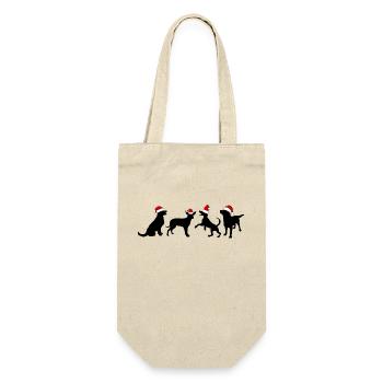 Hund Weihnachten. Weihnachtsgeschenk - Geschenkbeutel für Flaschen - Natur - Vorne