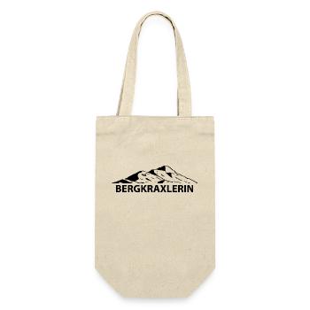 Bergkraxlerin - (7) - Geschenkbeutel für Flaschen - Natur - Vorne
