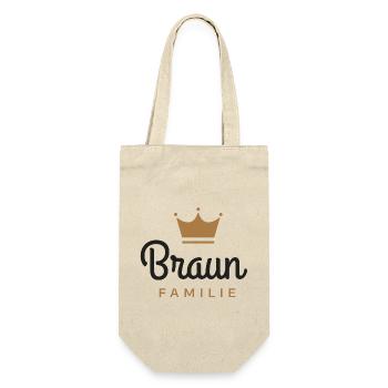 Braun-Familie - Geschenkbeutel für Flaschen - Natur - Vorne