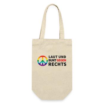 Laut und bunt gegen rechts - Geschenkbeutel für Flaschen - Natur - Vorne