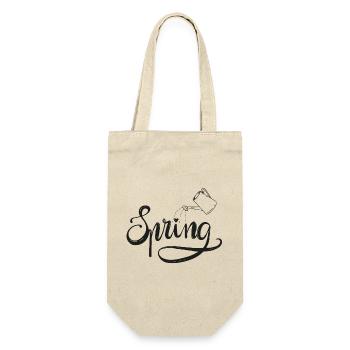spring frühlingsbeginn garten gießen beet liebe - Geschenkbeutel für Flaschen - Natur - Vorne